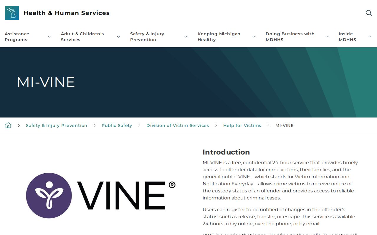 Michigan VINE alerts for Chippewa County arrest records